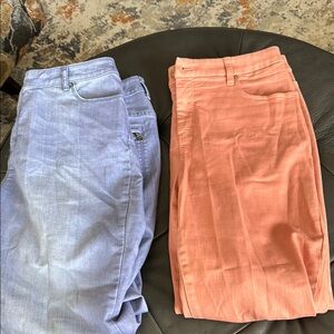 Chico's Boyfriend Jeans - Coral and Light Lavender